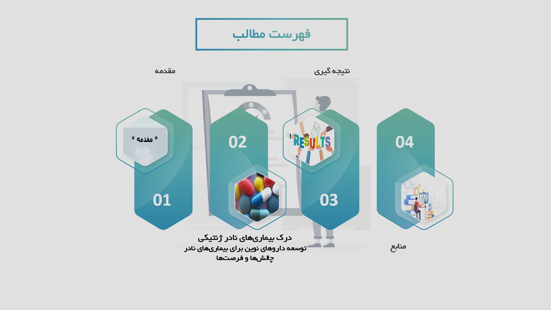 پاورپوینت در مورد توسعه داروهای نوین برای درمان بیماری‌های نادر ژنتیکی